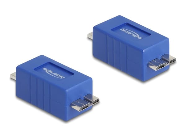 Delock - Typbytare för USB - Micro-USB typ B (hane) till Micro-USB typ B (hane) - upp till 5 Gbps dataöverföringshastighet - blå
