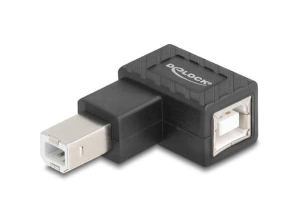 Delock - USB-adapter - USB typ B (hane) rak till USB typ B (hona) högervinklad - USB 2.0 - svart
