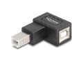 Miniatyrbild 3 av 3: Delock - USB-adapter - USB typ B (hane) rak till USB typ B (hona) högervinklad - USB 2.0 - svart