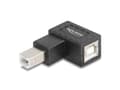Miniatyrbild 2 av 3: Delock - USB-adapter - USB typ B (hane) rak till USB typ B (hona) högervinklad - USB 2.0 - svart