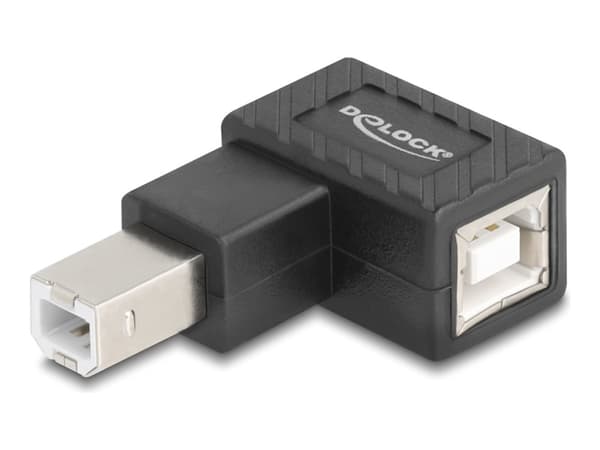 Delock - USB-adapter - USB typ B (hane) rak till USB typ B (hona) högervinklad - USB 2.0 - svart