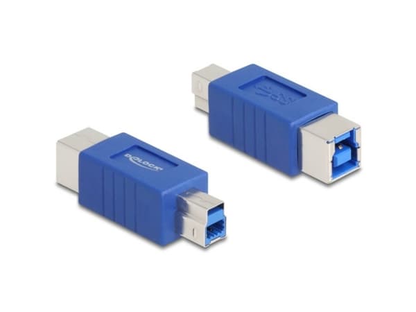 Delock - USB-adapter - USB Type B (hane) till USB Type B (hona) - USB 3.0 - blå