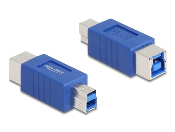 Delock - USB-adapter - USB Type B (hane) till USB Type B (hona) - USB 3.0 - blå