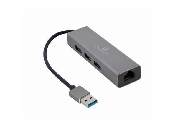 Cablexpert - Hubb - 3 x SuperSpeed USB 3.0 + 1 x 10/100/1000 - skrivbordsmodell