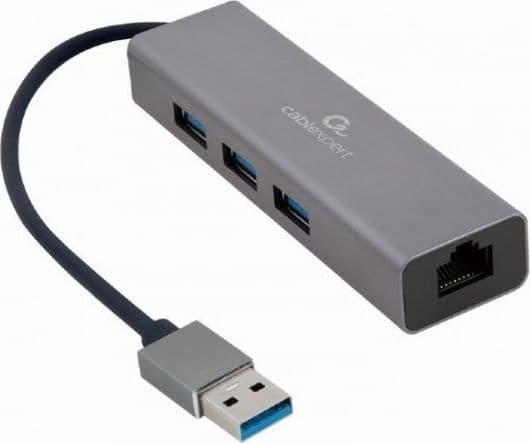 Cablexpert - Hubb - 3 x SuperSpeed USB 3.0 + 1 x 10/100/1000 - skrivbordsmodell