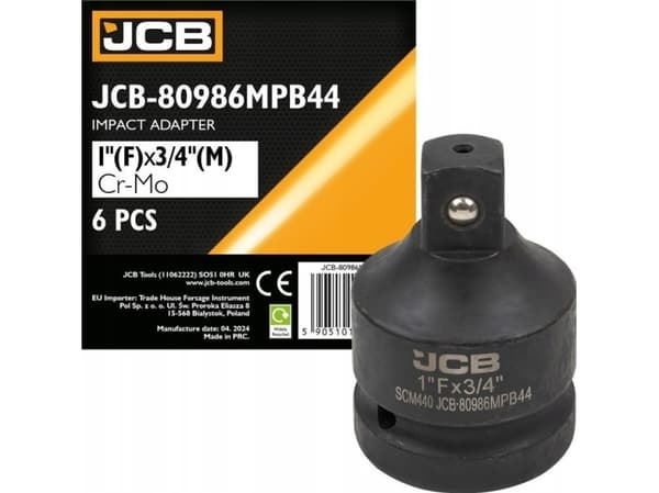 JCB støtadapter 1"(F) x 3/4"(M) (forsterket SCM440 stål)