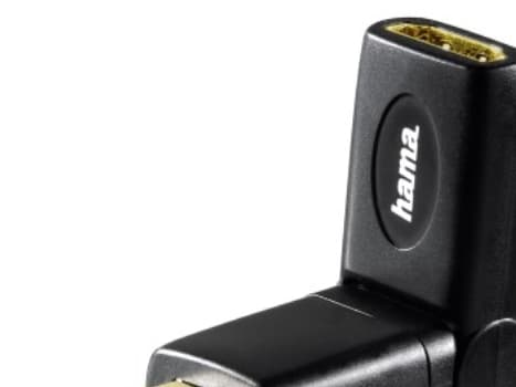 Hama - HDMI adapter - HDMI (hun) til HDMI (P) - sort - 180° roterende stikforbindelse