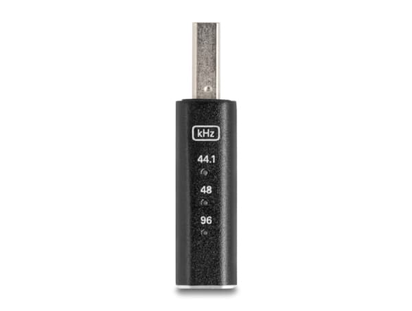 DeLOCK 68001, USB 2.0 Type-A, 3.5 mm 4 pin, Black