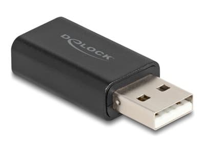 DeLOCK 68001, USB 2.0 Type-A, 3.5 mm 4 pin, Black