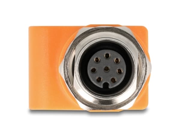 Delock - Nätverkskort - 8-stifts M12 (hona) gängad till RJ-45 (hona) - STP - CAT 5e - A-kodad - orange
