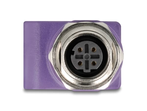 Delock - Nätverkskort - 4 pin M12-D (hona) gängad till RJ-45 (hona) - STP - CAT 5e - D-kodad - violett