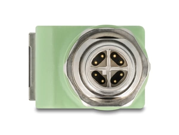 Delock - Nettverksadapter - 8 pin M12-X (hann) gjenget til RJ-45 (hunn) vinklet - STP - CAT 5e - X-coded - grønn