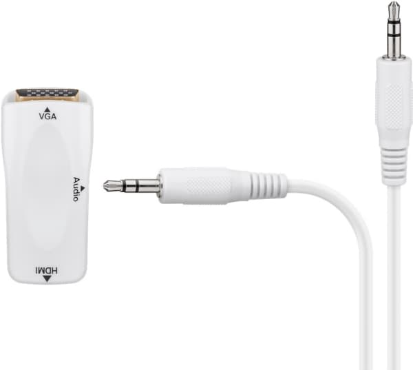 Goobay 44794, HDMI Type A, VGA + 3.5mm, Valkoinen