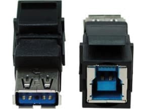 Bachmann BACHMANN AV-adapter Keystone-kontakt USB 3.0 B/A hona-hona sortering