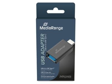 MediaRange MRCS216, USB Type-A, USB Type-C, Svart