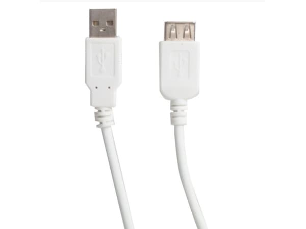 Connectech USB 2.0 forlængerkabel. 3m. Hvid