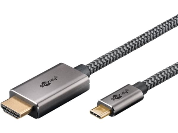 Goobay 75699, 1 m, USB Type-C, HDMI Type A (Standard), Hankjønn, Hankjønn, Rett