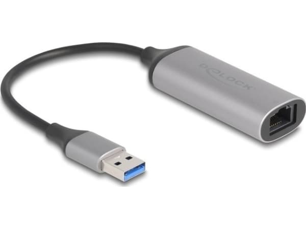 DeLOCK 81571, USB Type-A, RJ-45, 0,15 m, antrasiittipunainen