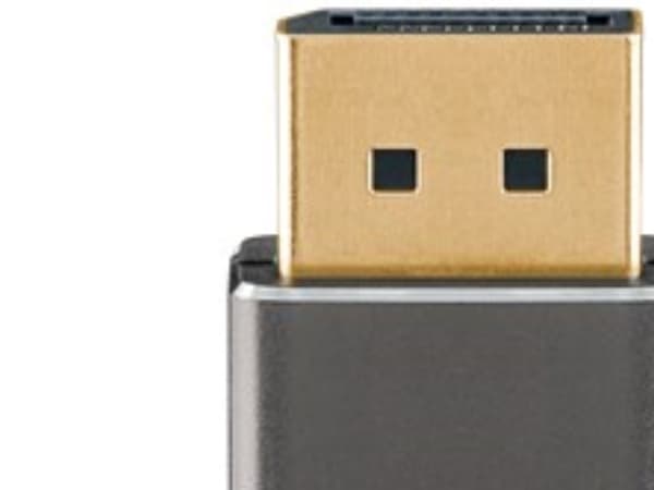 USB-C™-til-DisplayPort™-tekstilkabel 4K @ 60 Hz, 1 m, sort;sølv