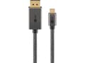 Miniatyrbilde 1 av 2: USB-C™-til-DisplayPort™-tekstilkabel 4K @ 60 Hz, 1 m, sort;sølv