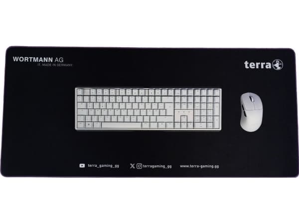 TERRA Mousepad XXL NEON Gaming black/purple lila Umkettelung, 900 x 400 x 3 mm (2810725)