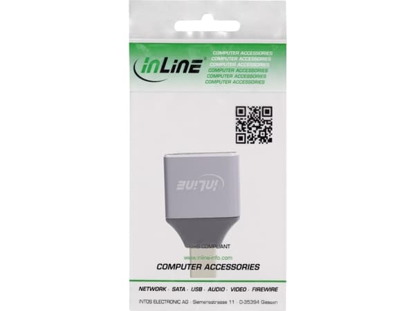 InLine 17291C, DisplayPort, Mini DisplayPort, Grå, Svart