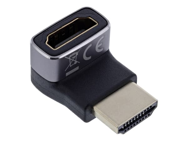 InLine HDMI-sovitin A-pistokepistorasia 90° top 8K UHD (17991G)