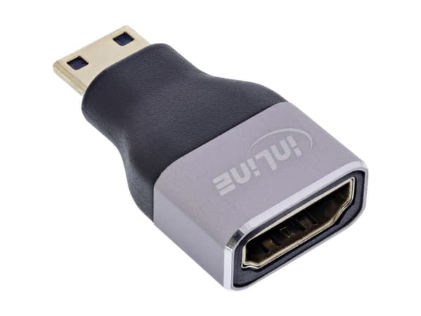 InLine 17991C, HDMI A, Mini HDMI C, Sort, Grå