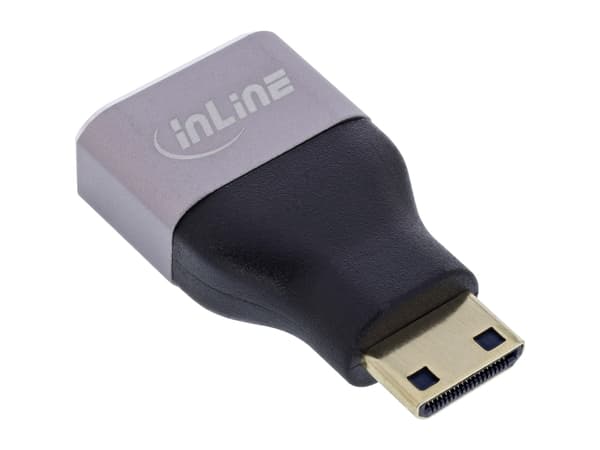 InLine 17991C, HDMI A, Mini HDMI C, Sort, Grå