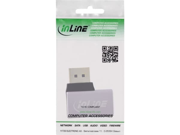 InLine 17291D, DisplayPort, DisplayPort, Grå, Sort