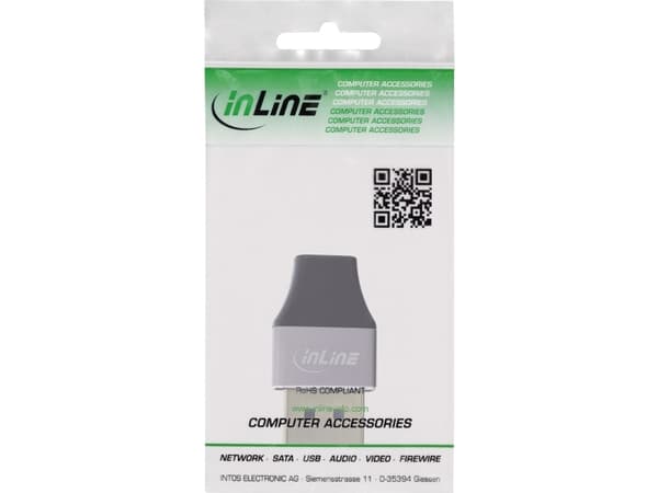 InLine 17291B, DisplayPort, Mini DisplayPort, Svart, Grå
