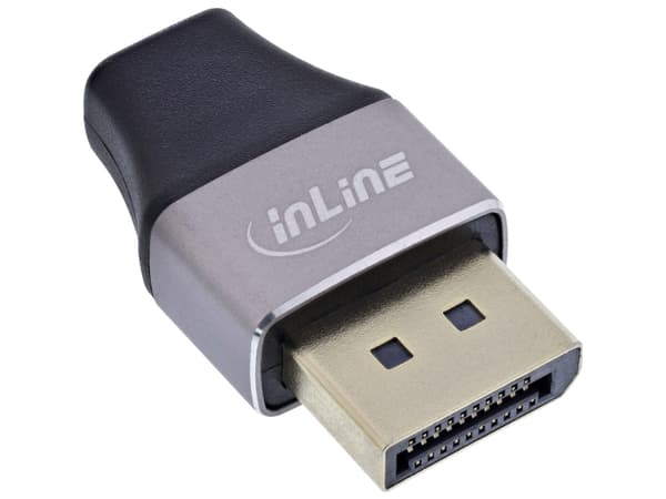 InLine 17291B, DisplayPort, Mini DisplayPort, Svart, Grå