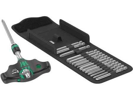 Wera Kraftform Kompakt 400 RA Set 1 - Skralleskrutrekker med bitsett - 17 deler - inn verktøysrull
