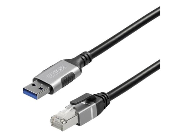 Maxtrack USB 3.0 / RJ45 nätverksadapter CAT 6 [1x USB 3.0 - 1x RJ45-kontakt] 1 m Svart