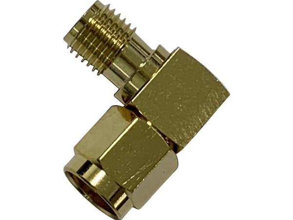 Wittenberg Antennen Adapter SMA WINKELSTÜCK SMA Stecker auf SMA Buchse vergoldet 50 OHm 103513 SMA-adapter SMA-stik - SMA-tilslutning 1 stk