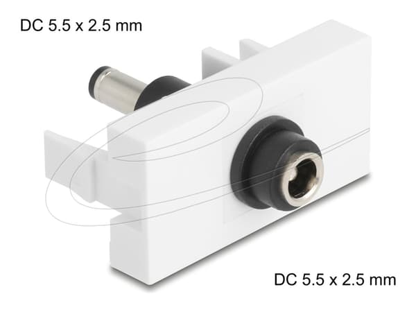 Delock - Easy 45 - strømsokkelutgang - hvit, RAL 9003