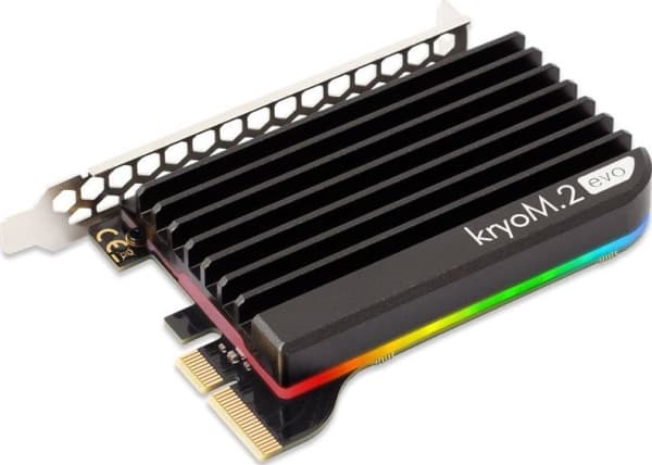 aqua computer kryoM.2 RGBpx PCIe 5.0 x4 Adapteris för M.2 PCIe SSD, M-Key, med passiv kylare
