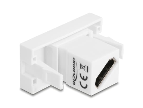 Delock Easy 45 -moduuli HDMI naaras naaraan diagonaaliin 8K 60 Hz valkoinen