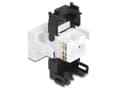 Miniatyrbilde 2 av 2: Delock Easy 45 RJ45-sokkel til LSA Cat.6A 180° verktøyfri svart / hvit