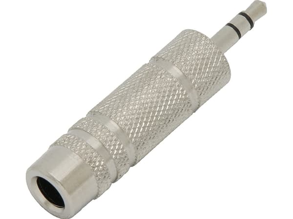 5131# Jack adapter: plugg 3,5-kontakt 6,3 metall stereo