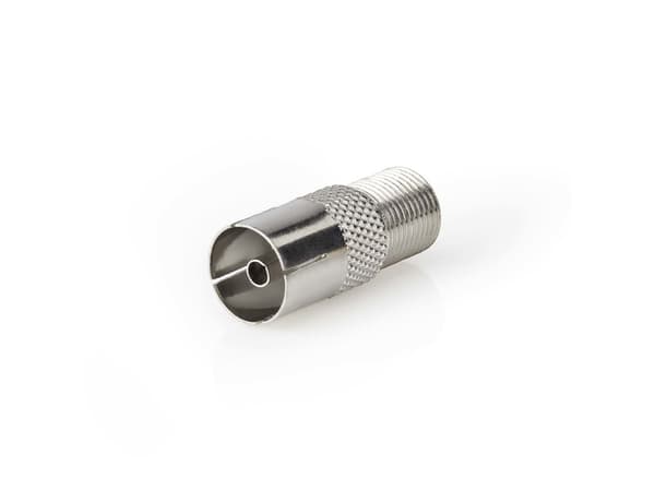 Nedis CSGB41955ME, F-type, IEC (Coax), Sølv, Hankjønn/hunkjønn, Rett, Metall, Nickel