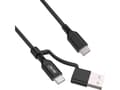 Pikkukuva 1 / 2: InLine® 2-in-1 USB-C-kaapeli + USB-A-sovitin, USB 2.0, 100W, TPE, musta, 2m, 2m