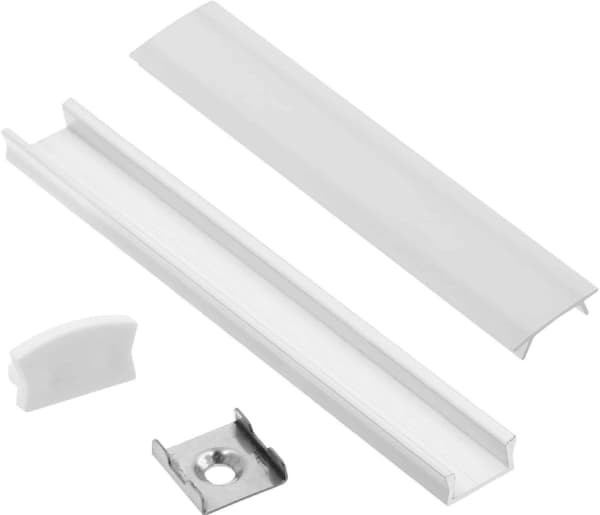 Profile for LED strips EUROLIGHT AL-C1-W, aluminum, angular, white, anodized, 1m
