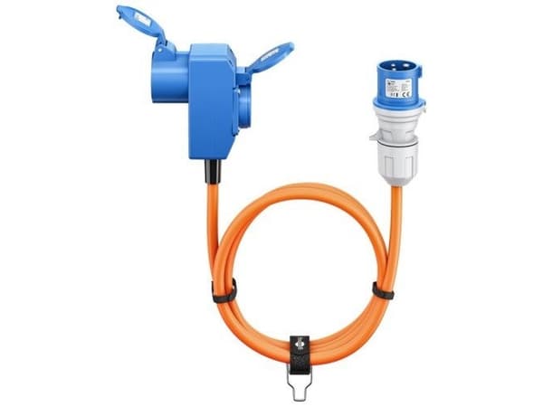 CEE-adapterkabel, CEE-plugg til 90 CEE-kontakt og beskyttelseskontakt, 1,5 m - Kabellengde 1,5 m