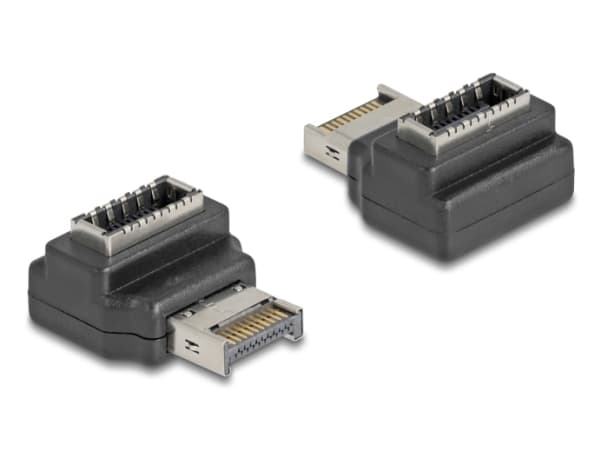 Delock Adapter USB 10 Gbps Typ-E Key A Stecker zu Buchse gewinkelt (67237)
