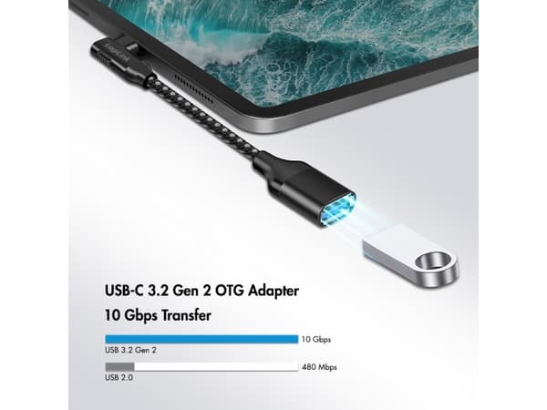 LogiLink CU0100, USB typ C, USB typ A, 0,2 m, svart