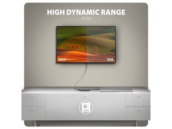 AXAGON RVC-HI8KPD, USB-C -> HDMI 2.1 Reducer/Adapter, 8K/60Hz, 4K/144Hz, HDR10+, PD100W