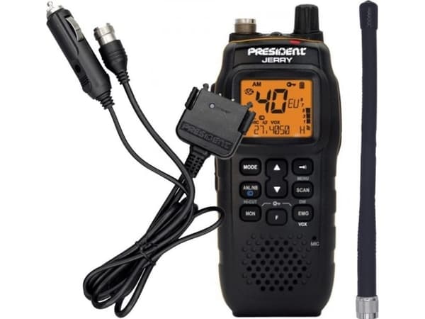CB Radio President Ręczne radio CB President Jerry. Adapter, batteri, antenne