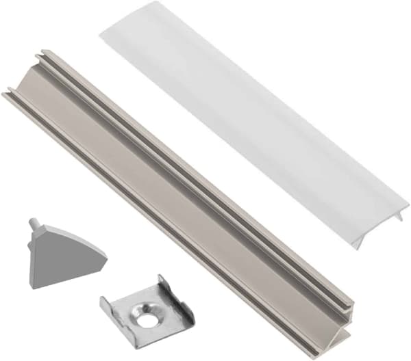 Profile for LED strips EUROLIGHT AL-C2-G, aluminum, angular, gray, anodized, 2m