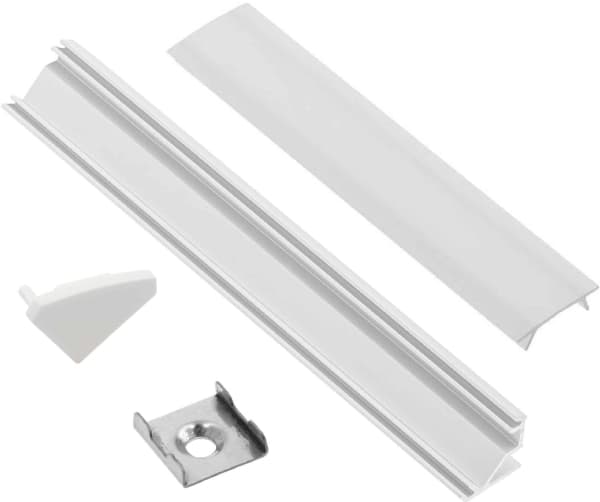 Profile for LED strips EUROLIGHT AL-C2-W, aluminum, angular, white, anodized, 2m